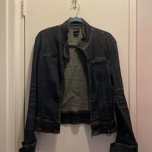 To The Max Fitted Denim Motorcycle Jacket